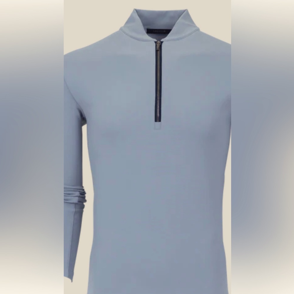 Men’s Greyson Siasconsent Quarter Zip.  Light Blue.  Size Large.